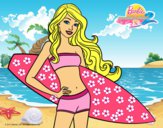 Barbie con tabla de surf