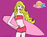 Barbie con tabla de surf