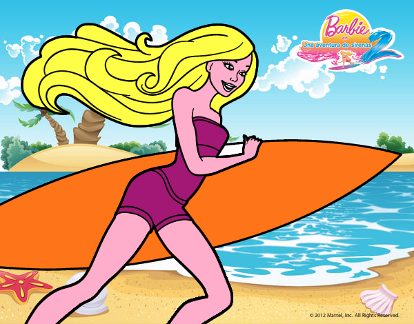 Barbie corre al agua