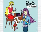 Barbie y su hermana merendando