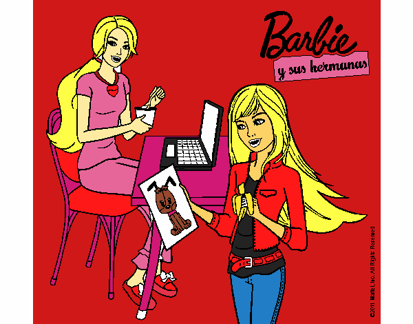 Barbie y su hermana merendando