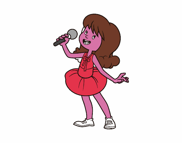 Estrella del pop cantando