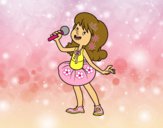 Estrella del pop cantando