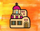 Dibujo Iglesia pintado por helio