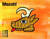 Dibujo Los días aztecas: el ciervo Mazatl pintado por helio