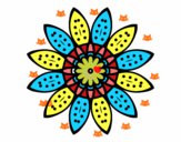 Dibujo Mandala flor con pétalos pintado por Linda CL