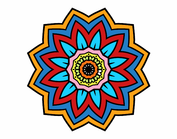 Dibujo Mandala flor de girasol pintado por nenajp