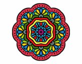 Dibujo Mandala mosaico modernista pintado por Linda CL