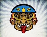 Dibujo Máscara azteca pintado por queyla