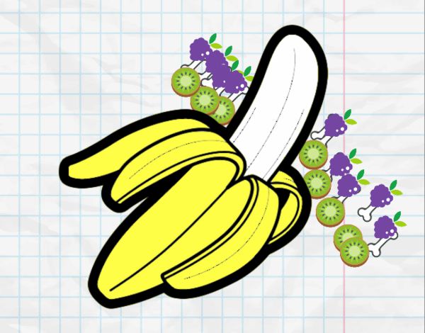 Dibujo Plátano pintado por mimat