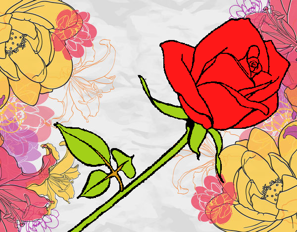 Dibujo Rosa pintado por helio