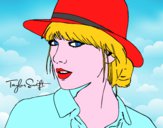 Dibujo Taylor Swift con sombrero pintado por luna0916
