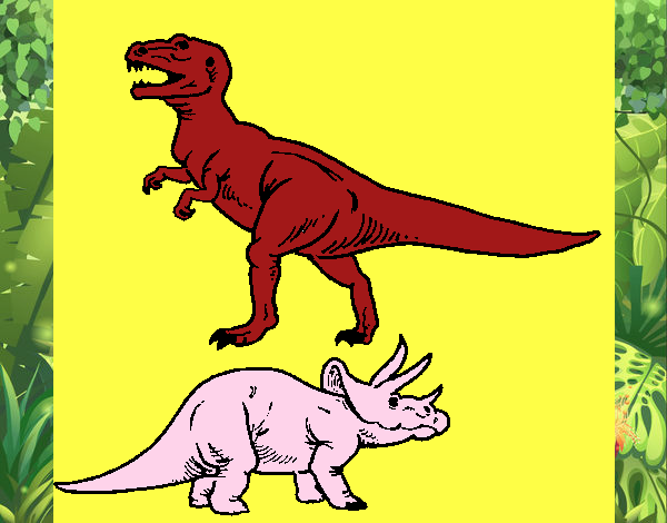 Triceratops y tiranosaurios rex