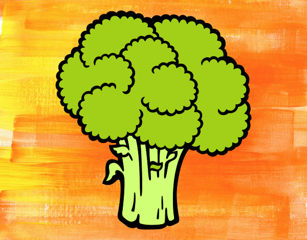 Dibujo Verdura de brócoli pintado por helio