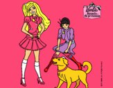 Barbie con su perrito y una amiga