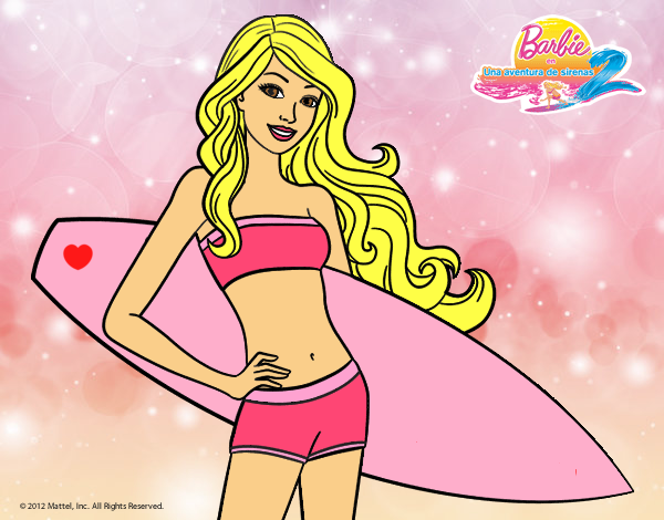 Barbie con tabla de surf