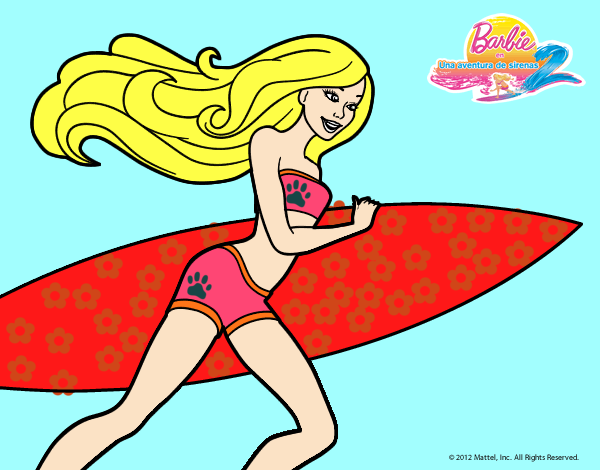 Barbie corre al agua