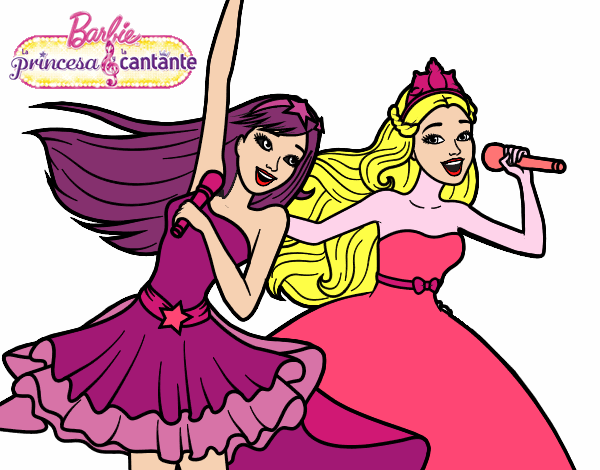 Barbie y la princesa cantando