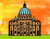 Dibujo Basílica de San Pedro del Vaticano pintado por helio