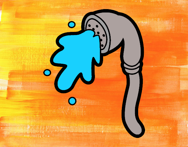 Dibujo Cabezal de ducha pintado por helio