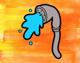 Dibujo Cabezal de ducha pintado por helio