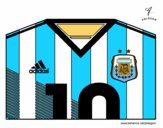 Dibujo Camiseta del mundial de fútbol 2014 de Argentina pintado por Luke