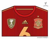 Dibujo Camiseta del mundial de fútbol 2014 de España pintado por Luke
