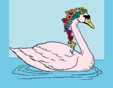 Cisne con flores