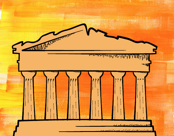 Dibujo El Partenón pintado por helio