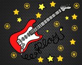 Dibujo Guitarra y estrellas pintado por cevq05
