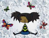 Niña con mariposas