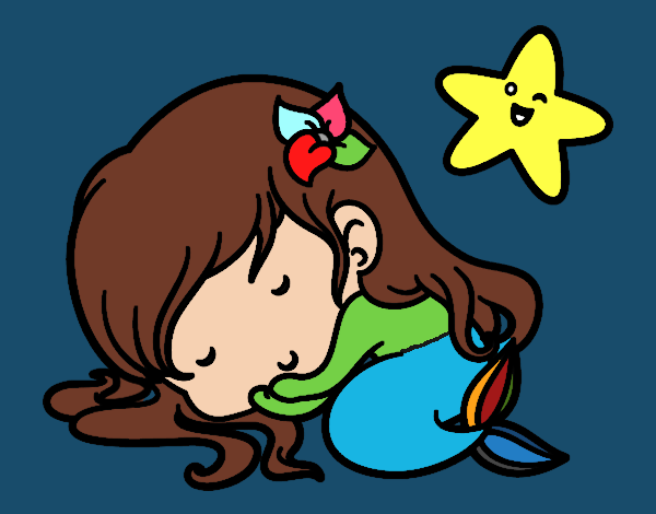 Sirenita chibi durmiendo