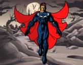 Dibujo Un Super héroe volando pintado por Luke