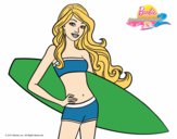 Barbie con tabla de surf