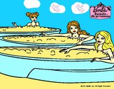 Barbie y sus amigas en el jacuzzi