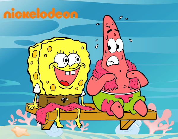 Bob Esponja y Patricio en bañador