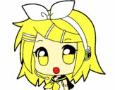 Dibujo Chibi RIN kagamine pintado por sukikoXD