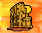 Dibujo Coliseo de Roma pintado por helio