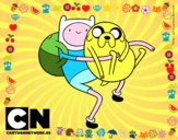 Finn y Jake abrazados