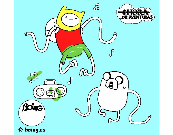 Finn y Jake escuchando música