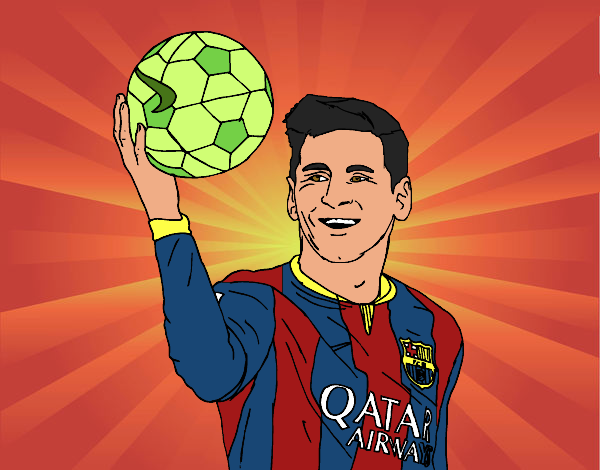 Dibujo Lionel Messi pintado por krusty