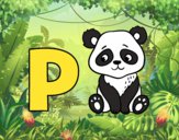 Dibujo P de Panda pintado por sofiana6