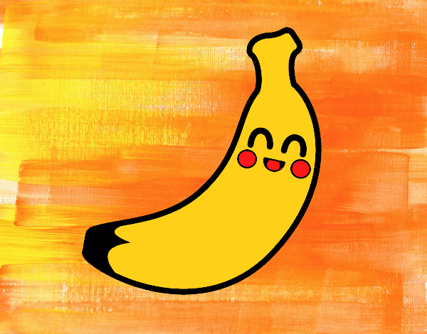 Dibujo Plátano de Canarias pintado por helio