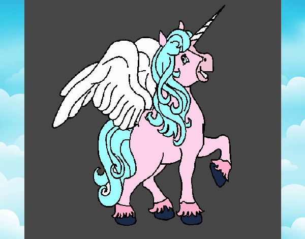 Dibujo Unicornio con alas pintado por Lydia2004