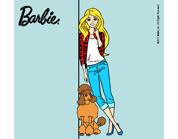 Barbie con cazadora de cuadros