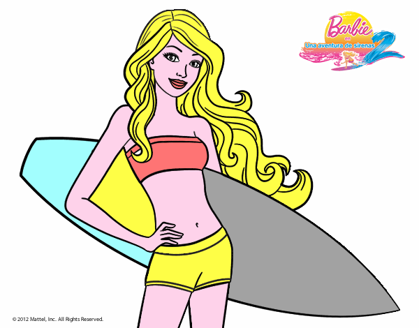 Barbie con tabla de surf