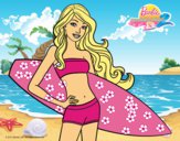 Barbie con tabla de surf