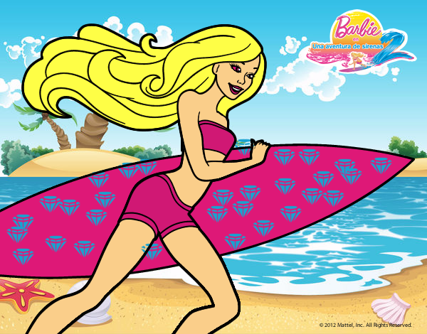 Barbie corre al agua