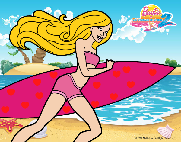 Barbie corre al agua