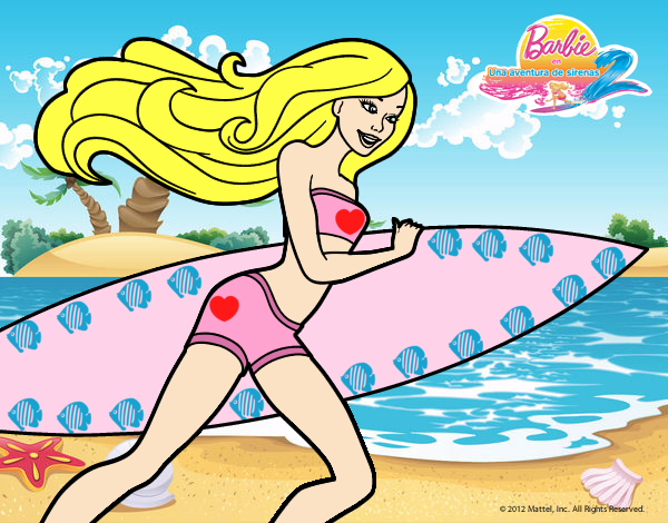 Barbie corre al agua